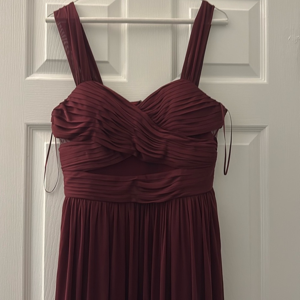 Birdy Grey Women’s Medium Elyse Cabernet Chiffon Bridesmaid Dress - Hemmed